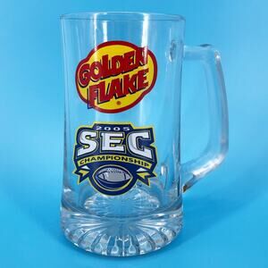 vintage glass beer mug 2005 SEC Football Championship Golden Flake